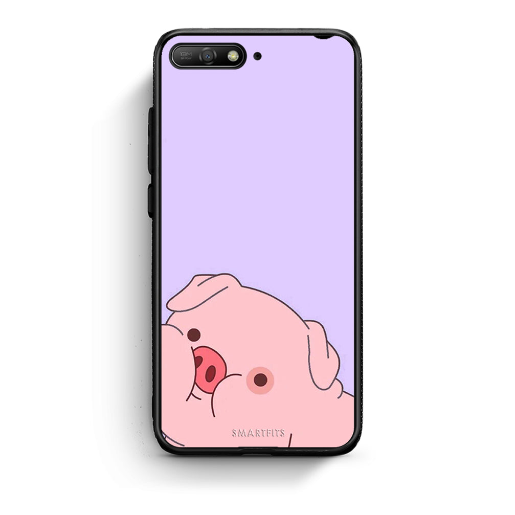 Huawei Y6 2018 Pig Love 2 Θήκη Αγίου Βαλεντίνου από τη Smartfits με σχέδιο στο πίσω μέρος και μαύρο περίβλημα | Smartphone case with colorful back and black bezels by Smartfits