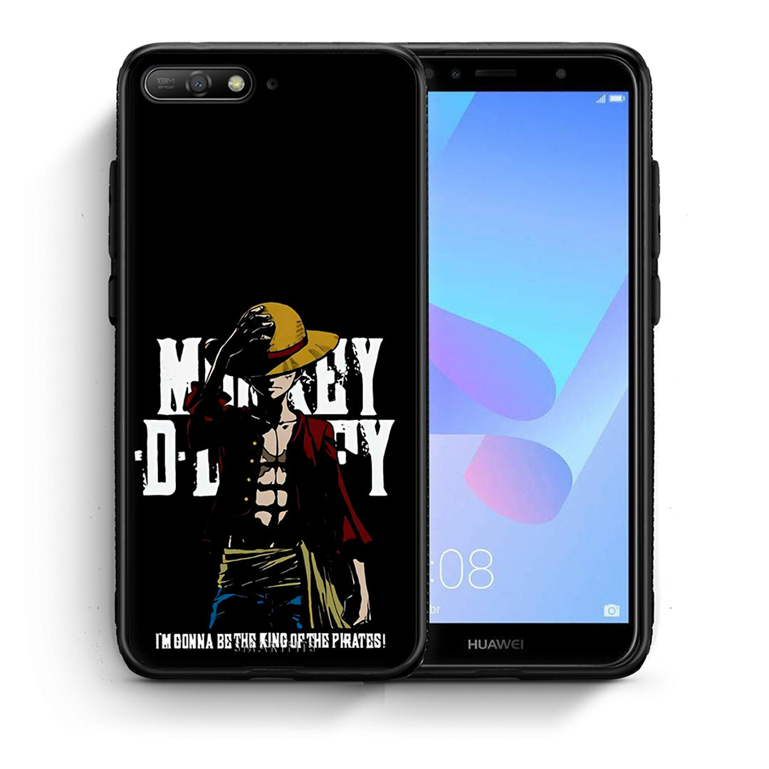 Θήκη Huawei Y6 2018 Pirate King από τη Smartfits με σχέδιο στο πίσω μέρος και μαύρο περίβλημα | Huawei Y6 2018 Pirate King case with colorful back and black bezels