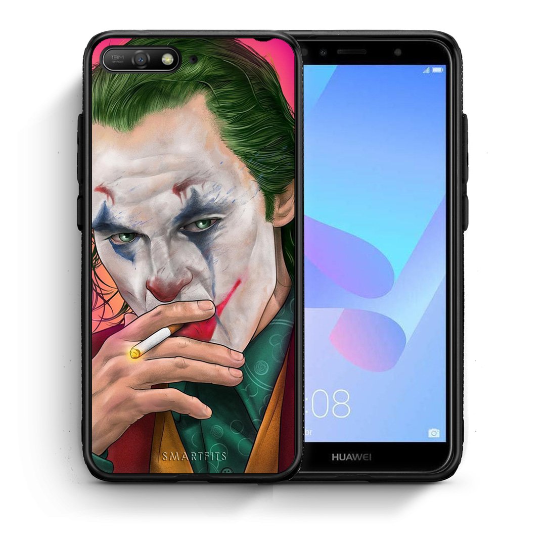 Θήκη Huawei Y6 2018 JokesOnU PopArt από τη Smartfits με σχέδιο στο πίσω μέρος και μαύρο περίβλημα | Huawei Y6 2018 JokesOnU PopArt case with colorful back and black bezels