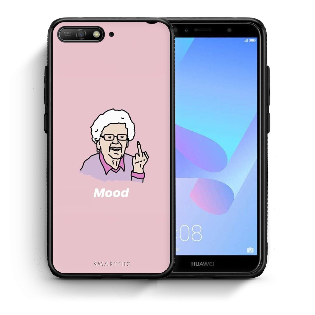 Θήκη Huawei Y6 2018 Mood PopArt από τη Smartfits με σχέδιο στο πίσω μέρος και μαύρο περίβλημα | Huawei Y6 2018 Mood PopArt case with colorful back and black bezels