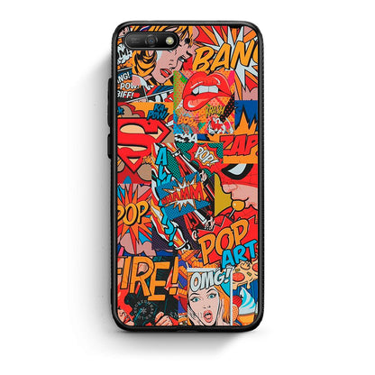 Huawei Y6 2018 PopArt OMG θήκη από τη Smartfits με σχέδιο στο πίσω μέρος και μαύρο περίβλημα | Smartphone case with colorful back and black bezels by Smartfits