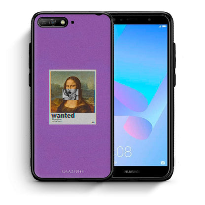 Θήκη Huawei Y6 2018 Monalisa Popart από τη Smartfits με σχέδιο στο πίσω μέρος και μαύρο περίβλημα | Huawei Y6 2018 Monalisa Popart case with colorful back and black bezels
