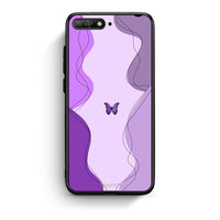 Thumbnail for Huawei Y6 2018 Purple Mariposa Θήκη Αγίου Βαλεντίνου από τη Smartfits με σχέδιο στο πίσω μέρος και μαύρο περίβλημα | Smartphone case with colorful back and black bezels by Smartfits