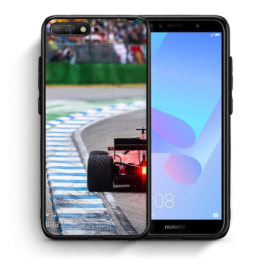 Θήκη Huawei Y6 2018 Racing Vibes από τη Smartfits με σχέδιο στο πίσω μέρος και μαύρο περίβλημα | Huawei Y6 2018 Racing Vibes case with colorful back and black bezels