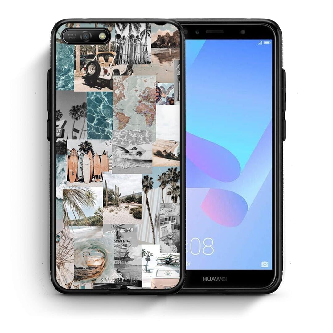 Θήκη Huawei Y6 2018 Retro Beach Life από τη Smartfits με σχέδιο στο πίσω μέρος και μαύρο περίβλημα | Huawei Y6 2018 Retro Beach Life case with colorful back and black bezels