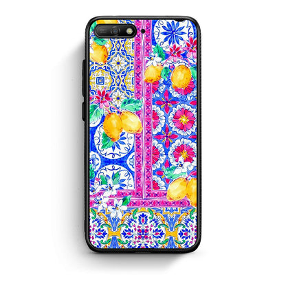 Huawei Y6 2018 Retro Spring θήκη από τη Smartfits με σχέδιο στο πίσω μέρος και μαύρο περίβλημα | Smartphone case with colorful back and black bezels by Smartfits