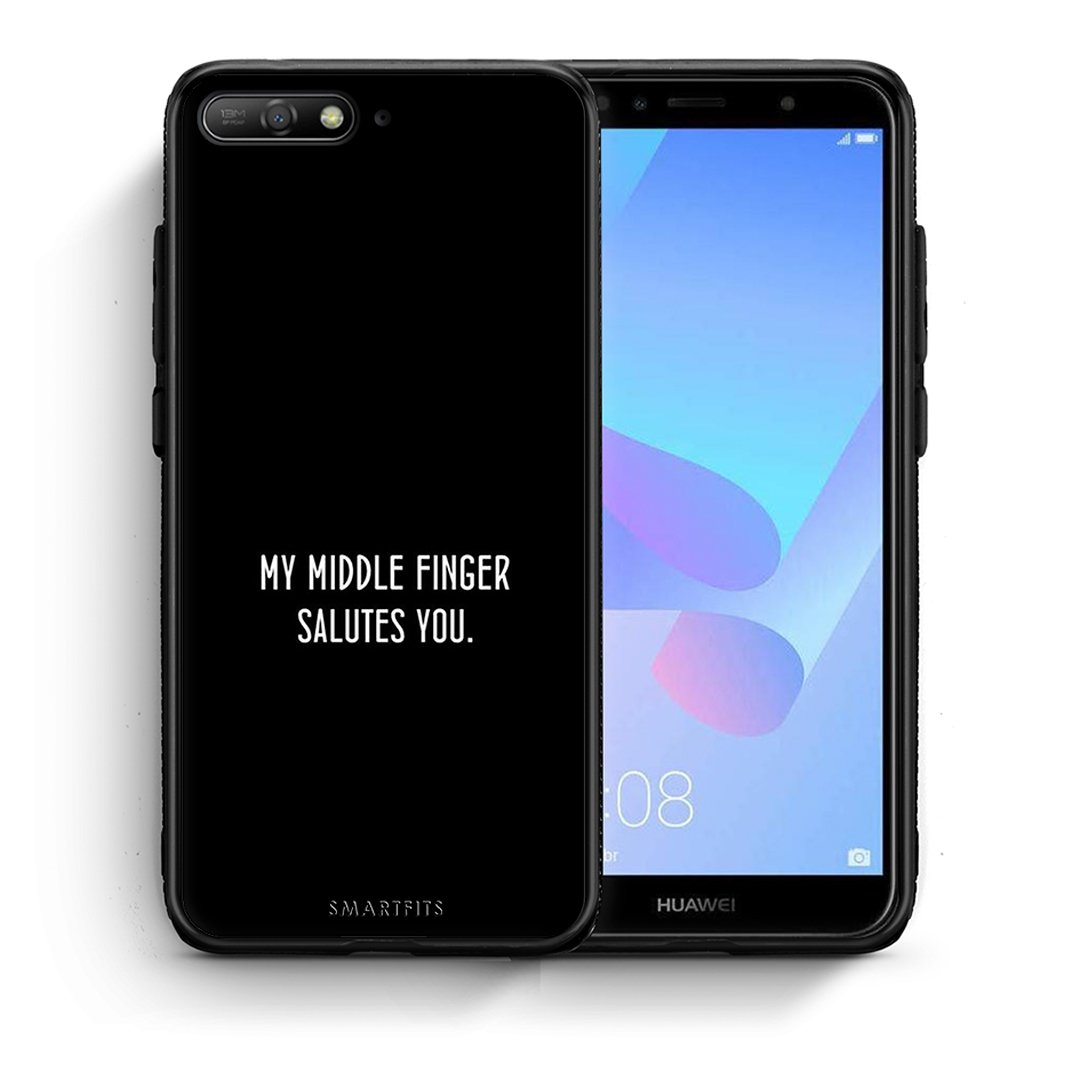 Θήκη Huawei Y6 2018 Salute από τη Smartfits με σχέδιο στο πίσω μέρος και μαύρο περίβλημα | Huawei Y6 2018 Salute case with colorful back and black bezels