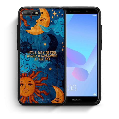 Θήκη Huawei Y6 2018 Screaming Sky από τη Smartfits με σχέδιο στο πίσω μέρος και μαύρο περίβλημα | Huawei Y6 2018 Screaming Sky case with colorful back and black bezels
