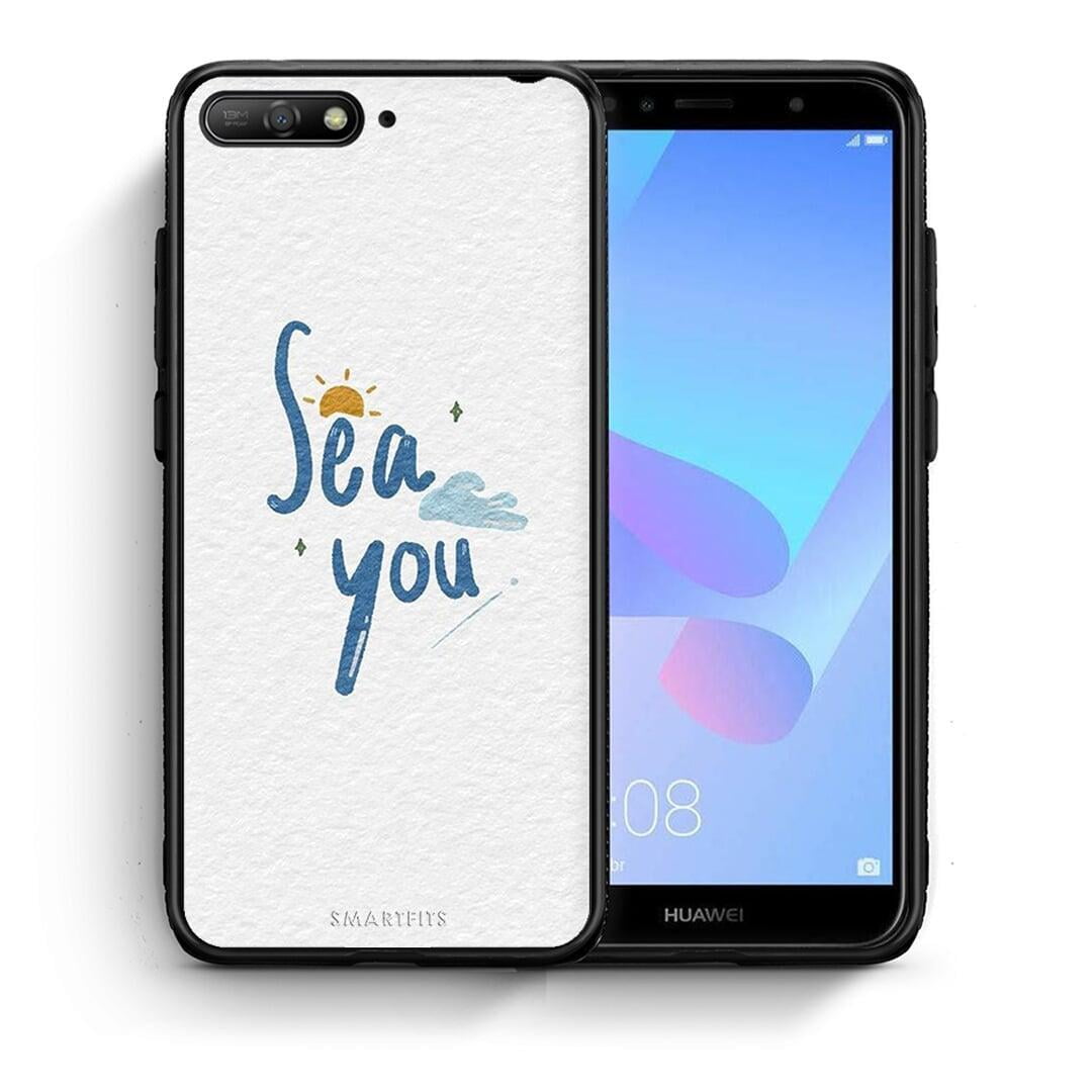 Θήκη Huawei Y6 2018 Sea You από τη Smartfits με σχέδιο στο πίσω μέρος και μαύρο περίβλημα | Huawei Y6 2018 Sea You case with colorful back and black bezels