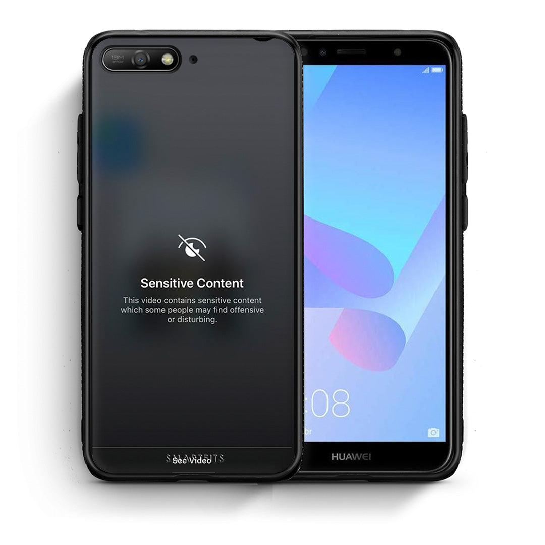 Θήκη Huawei Y6 2018 Sensitive Content από τη Smartfits με σχέδιο στο πίσω μέρος και μαύρο περίβλημα | Huawei Y6 2018 Sensitive Content case with colorful back and black bezels