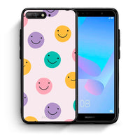 Thumbnail for Θήκη Huawei Y6 2018 Smiley Faces από τη Smartfits με σχέδιο στο πίσω μέρος και μαύρο περίβλημα | Huawei Y6 2018 Smiley Faces case with colorful back and black bezels