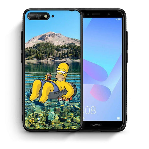 Θήκη Huawei Y6 2018 Summer Happiness από τη Smartfits με σχέδιο στο πίσω μέρος και μαύρο περίβλημα | Huawei Y6 2018 Summer Happiness case with colorful back and black bezels