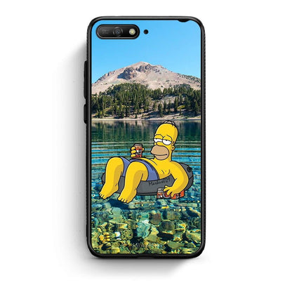 Huawei Y6 2018 Summer Happiness Θήκη από τη Smartfits με σχέδιο στο πίσω μέρος και μαύρο περίβλημα | Smartphone case with colorful back and black bezels by Smartfits