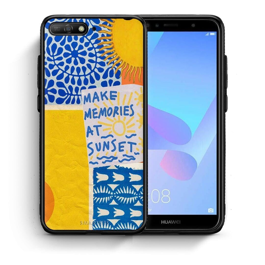 Θήκη Huawei Y6 2018 Sunset Memories από τη Smartfits με σχέδιο στο πίσω μέρος και μαύρο περίβλημα | Huawei Y6 2018 Sunset Memories case with colorful back and black bezels