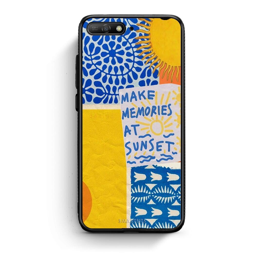 Huawei Y6 2018 Sunset Memories Θήκη από τη Smartfits με σχέδιο στο πίσω μέρος και μαύρο περίβλημα | Smartphone case with colorful back and black bezels by Smartfits