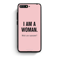 Thumbnail for Huawei Y6 2018 Superpower Woman θήκη από τη Smartfits με σχέδιο στο πίσω μέρος και μαύρο περίβλημα | Smartphone case with colorful back and black bezels by Smartfits