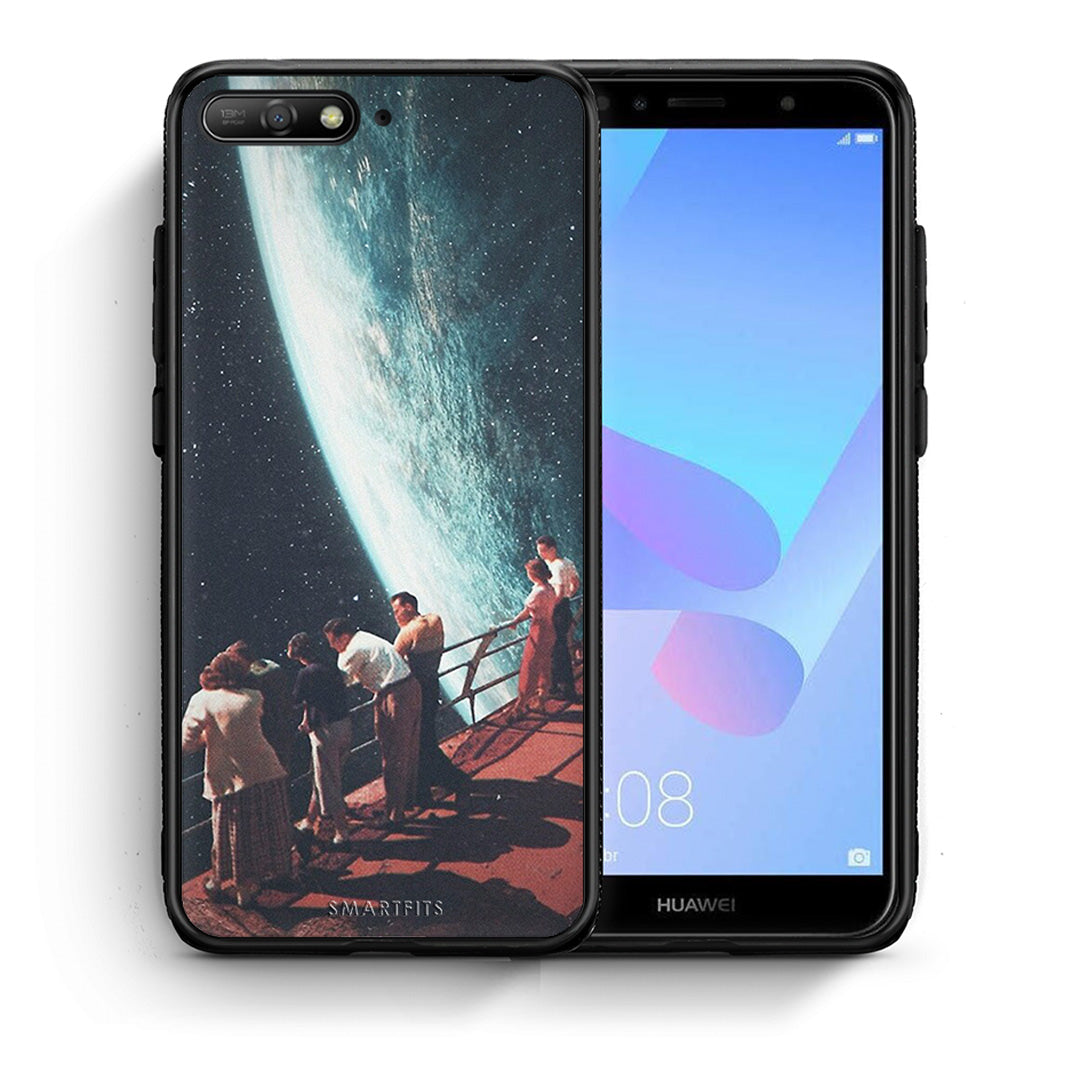 Θήκη Huawei Y6 2018 Surreal View από τη Smartfits με σχέδιο στο πίσω μέρος και μαύρο περίβλημα | Huawei Y6 2018 Surreal View case with colorful back and black bezels