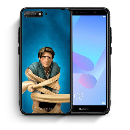 Θήκη Αγίου Βαλεντίνου Huawei Y6 2018 Tangled 1 από τη Smartfits με σχέδιο στο πίσω μέρος και μαύρο περίβλημα | Huawei Y6 2018 Tangled 1 case with colorful back and black bezels