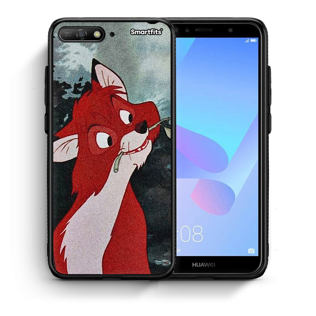 Θήκη Huawei Y6 2018 Tod And Vixey Love 1 από τη Smartfits με σχέδιο στο πίσω μέρος και μαύρο περίβλημα | Huawei Y6 2018 Tod And Vixey Love 1 case with colorful back and black bezels