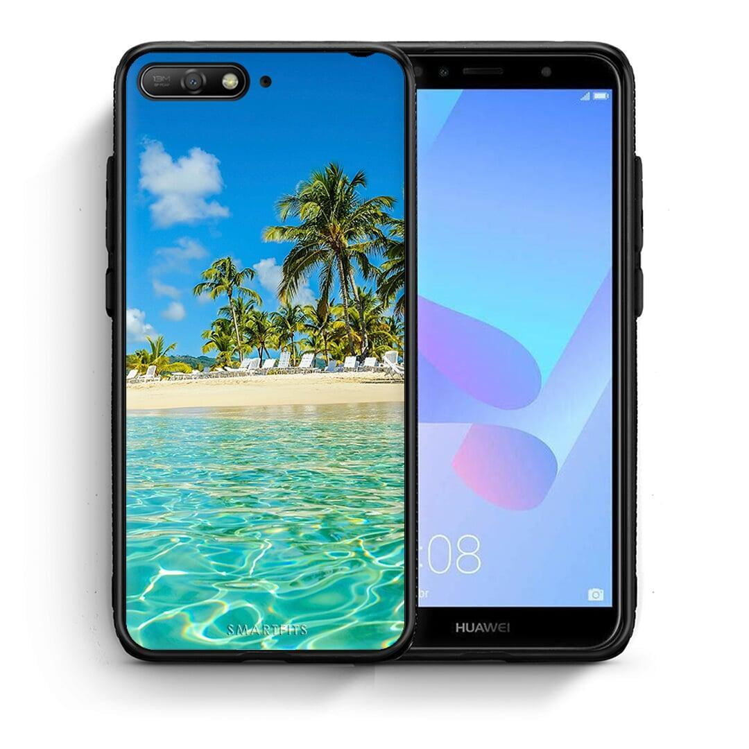 Θήκη Huawei Y6 2018 Tropical Vibes από τη Smartfits με σχέδιο στο πίσω μέρος και μαύρο περίβλημα | Huawei Y6 2018 Tropical Vibes case with colorful back and black bezels