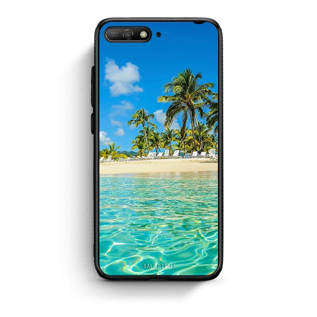 Huawei Y6 2018 Tropical Vibes Θήκη από τη Smartfits με σχέδιο στο πίσω μέρος και μαύρο περίβλημα | Smartphone case with colorful back and black bezels by Smartfits