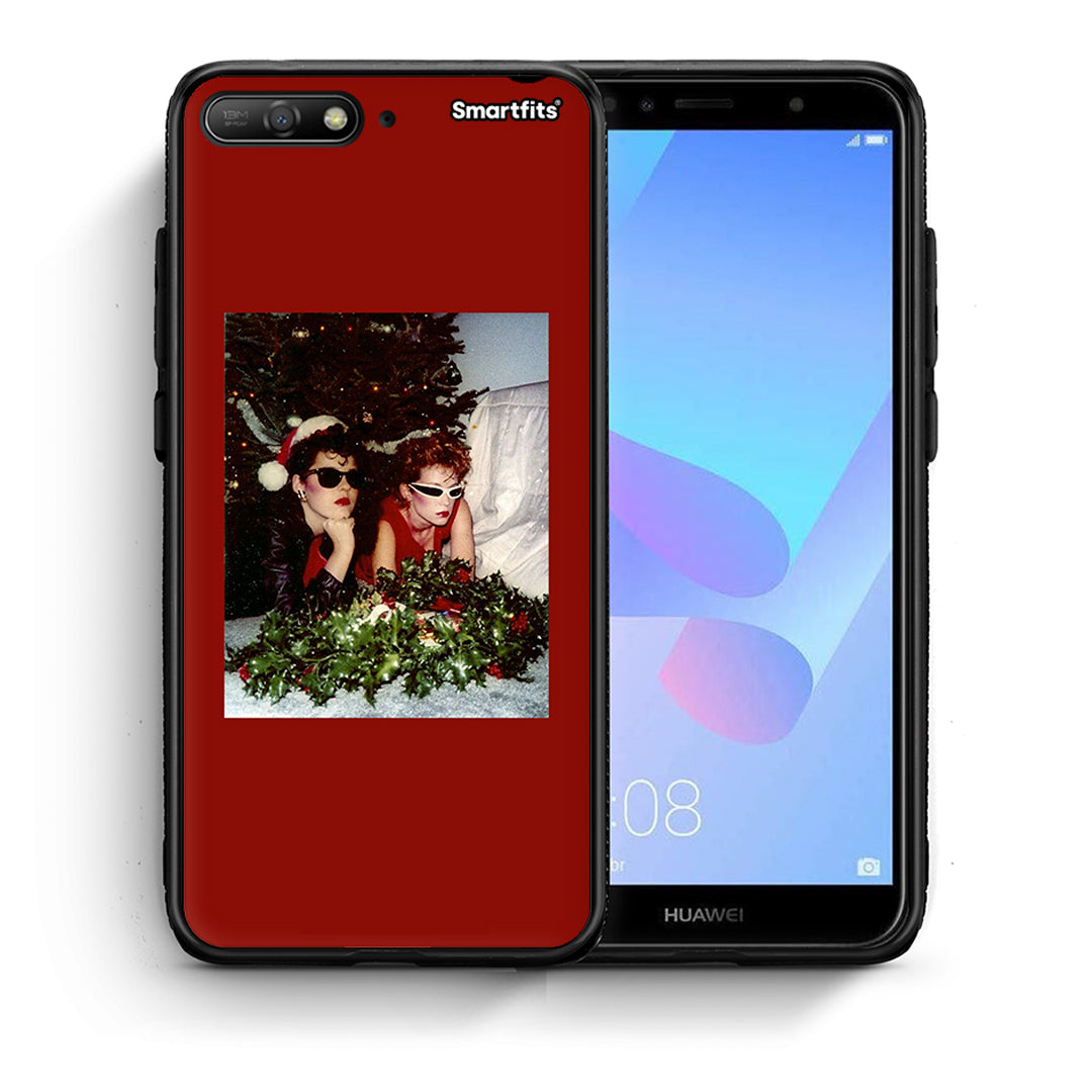 Θήκη Huawei Y6 2018 Waiting For Xmas από τη Smartfits με σχέδιο στο πίσω μέρος και μαύρο περίβλημα | Huawei Y6 2018 Waiting For Xmas case with colorful back and black bezels
