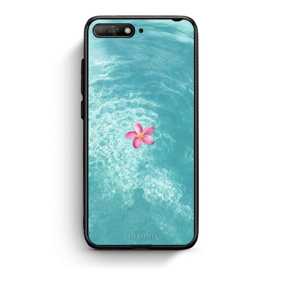 Huawei Y6 2018 Water Flower Θήκη από τη Smartfits με σχέδιο στο πίσω μέρος και μαύρο περίβλημα | Smartphone case with colorful back and black bezels by Smartfits