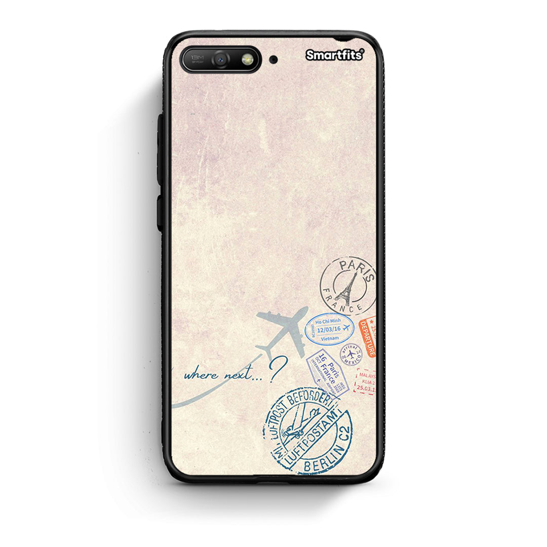 Huawei Y6 2018 Where Next Θήκη από τη Smartfits με σχέδιο στο πίσω μέρος και μαύρο περίβλημα | Smartphone case with colorful back and black bezels by Smartfits