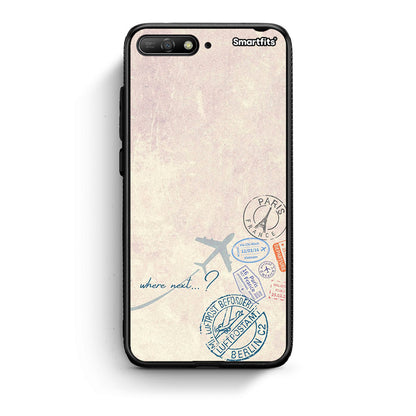 Huawei Y6 2018 Where Next Θήκη από τη Smartfits με σχέδιο στο πίσω μέρος και μαύρο περίβλημα | Smartphone case with colorful back and black bezels by Smartfits