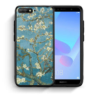 Thumbnail for Θήκη Huawei Y6 2018 White Blossoms από τη Smartfits με σχέδιο στο πίσω μέρος και μαύρο περίβλημα | Huawei Y6 2018 White Blossoms case with colorful back and black bezels