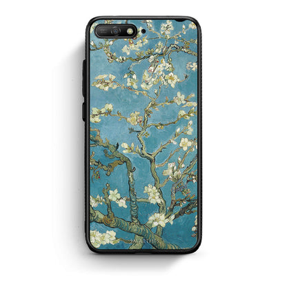 Huawei Y6 2018 White Blossoms θήκη από τη Smartfits με σχέδιο στο πίσω μέρος και μαύρο περίβλημα | Smartphone case with colorful back and black bezels by Smartfits