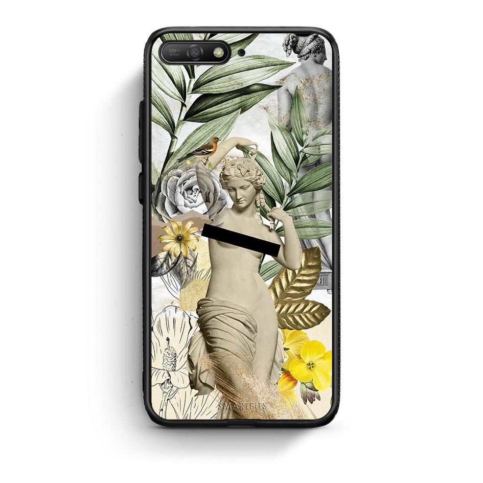 Huawei Y6 2018 Woman Statue θήκη από τη Smartfits με σχέδιο στο πίσω μέρος και μαύρο περίβλημα | Smartphone case with colorful back and black bezels by Smartfits