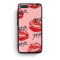 Thumbnail for Huawei Y6 2018 XOXO Lips θήκη από τη Smartfits με σχέδιο στο πίσω μέρος και μαύρο περίβλημα | Smartphone case with colorful back and black bezels by Smartfits
