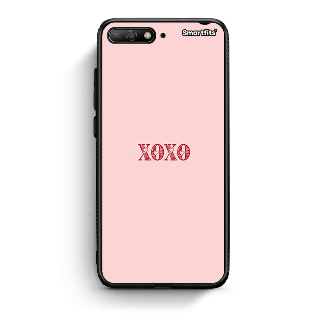 Huawei Y6 2018 XOXO Love θήκη από τη Smartfits με σχέδιο στο πίσω μέρος και μαύρο περίβλημα | Smartphone case with colorful back and black bezels by Smartfits
