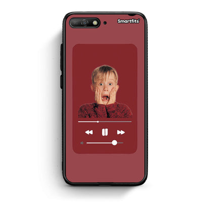 Huawei Y6 2018 Xmas Alone Music θήκη από τη Smartfits με σχέδιο στο πίσω μέρος και μαύρο περίβλημα | Smartphone case with colorful back and black bezels by Smartfits
