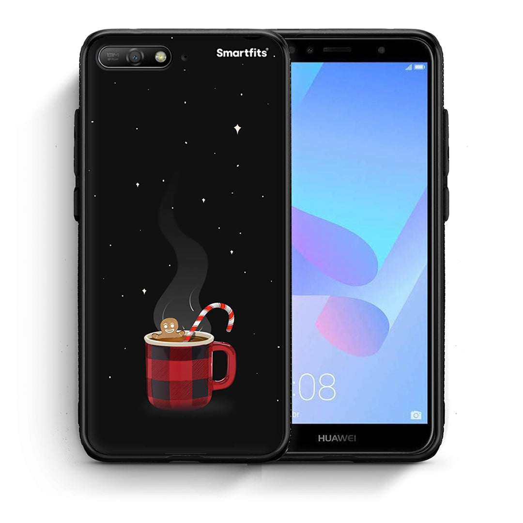 Θήκη Huawei Y6 2018 Xmas Bathing από τη Smartfits με σχέδιο στο πίσω μέρος και μαύρο περίβλημα | Huawei Y6 2018 Xmas Bathing case with colorful back and black bezels