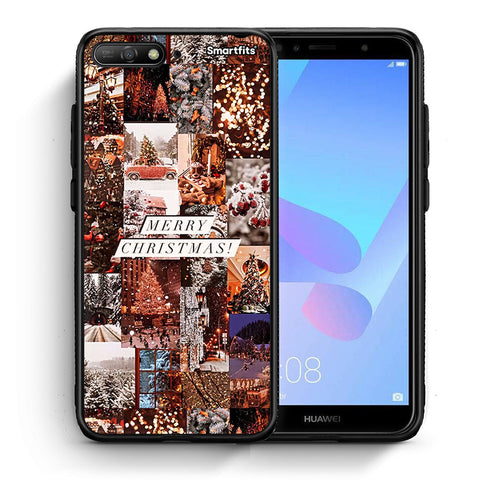Θήκη Huawei Y6 2018 Xmas Collage από τη Smartfits με σχέδιο στο πίσω μέρος και μαύρο περίβλημα | Huawei Y6 2018 Xmas Collage case with colorful back and black bezels