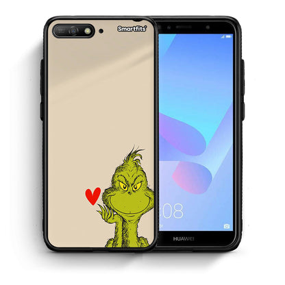 Θήκη Huawei Y6 2018 Xmas Grinch από τη Smartfits με σχέδιο στο πίσω μέρος και μαύρο περίβλημα | Huawei Y6 2018 Xmas Grinch case with colorful back and black bezels