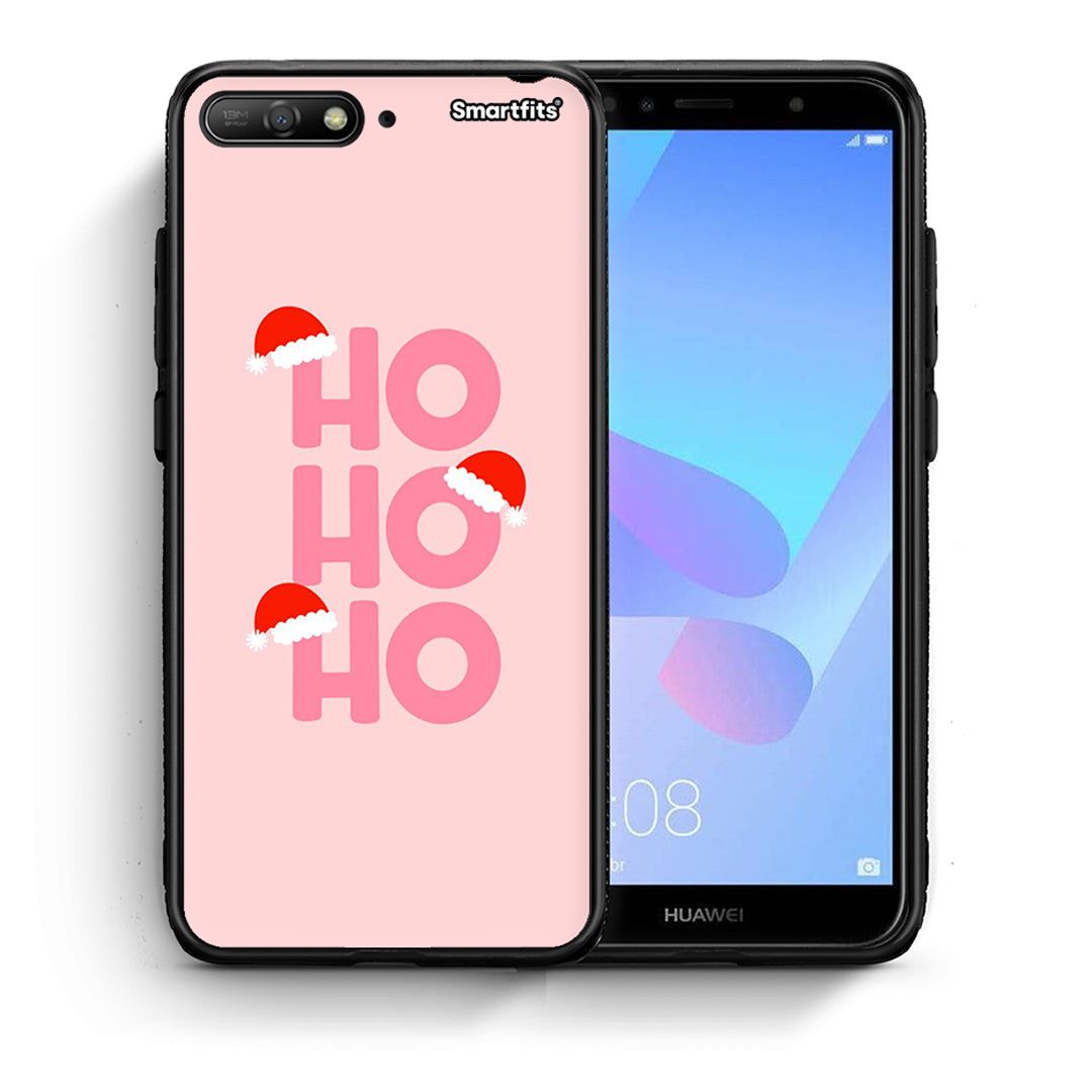 Θήκη Huawei Y6 2018 Xmas Ho Ho Ho από τη Smartfits με σχέδιο στο πίσω μέρος και μαύρο περίβλημα | Huawei Y6 2018 Xmas Ho Ho Ho case with colorful back and black bezels