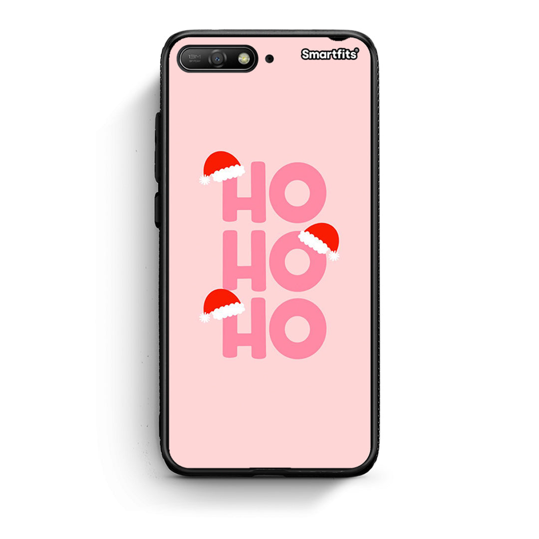 Huawei Y6 2018 Xmas Ho Ho Ho θήκη από τη Smartfits με σχέδιο στο πίσω μέρος και μαύρο περίβλημα | Smartphone case with colorful back and black bezels by Smartfits