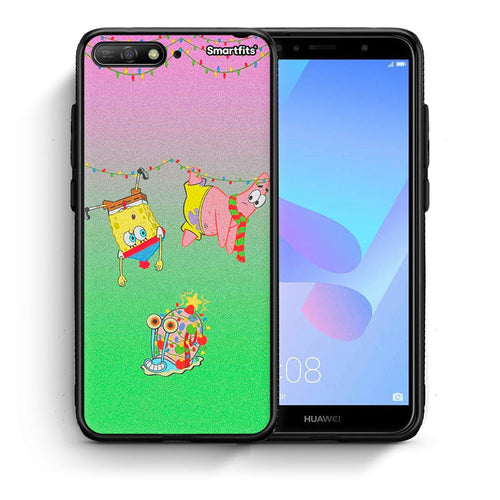 Θήκη Huawei Y6 2018 Xmas Lights από τη Smartfits με σχέδιο στο πίσω μέρος και μαύρο περίβλημα | Huawei Y6 2018 Xmas Lights case with colorful back and black bezels