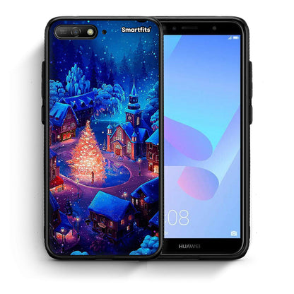 Θήκη Huawei Y6 2018 Xmas Village από τη Smartfits με σχέδιο στο πίσω μέρος και μαύρο περίβλημα | Huawei Y6 2018 Xmas Village case with colorful back and black bezels