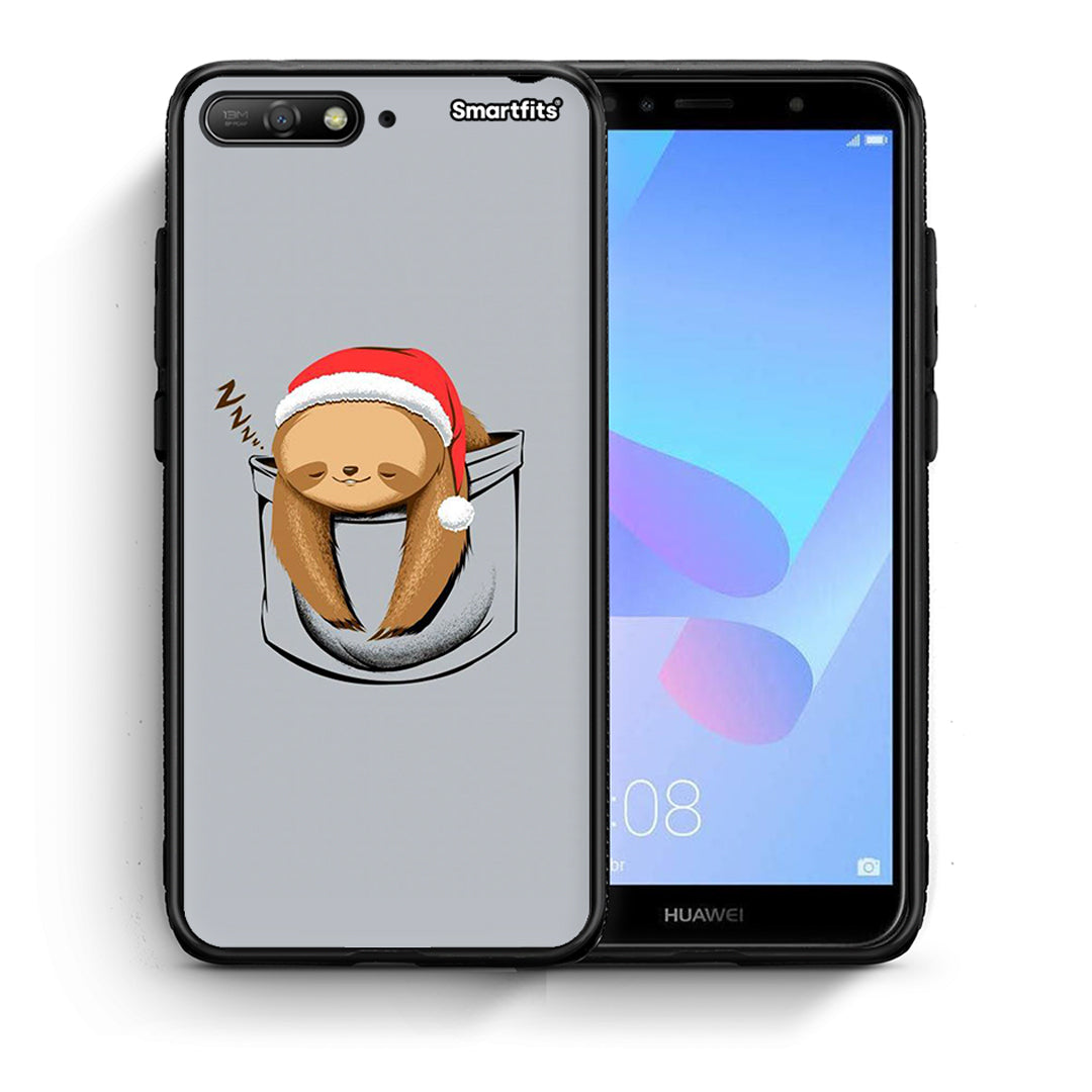 Θήκη Huawei Y6 2018 Xmas Zzzz από τη Smartfits με σχέδιο στο πίσω μέρος και μαύρο περίβλημα | Huawei Y6 2018 Xmas Zzzz case with colorful back and black bezels