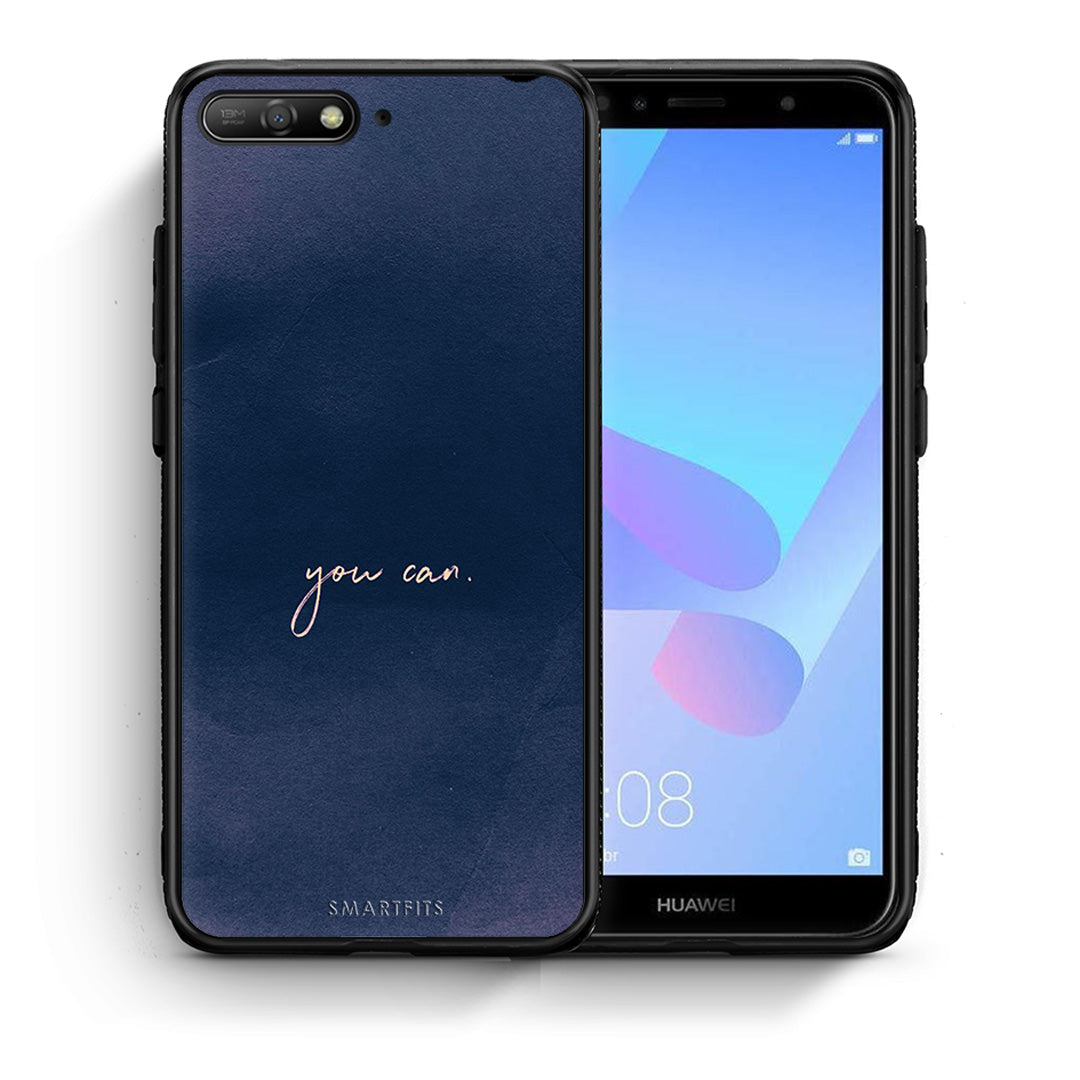 Θήκη Huawei Y6 2018 You Can από τη Smartfits με σχέδιο στο πίσω μέρος και μαύρο περίβλημα | Huawei Y6 2018 You Can case with colorful back and black bezels
