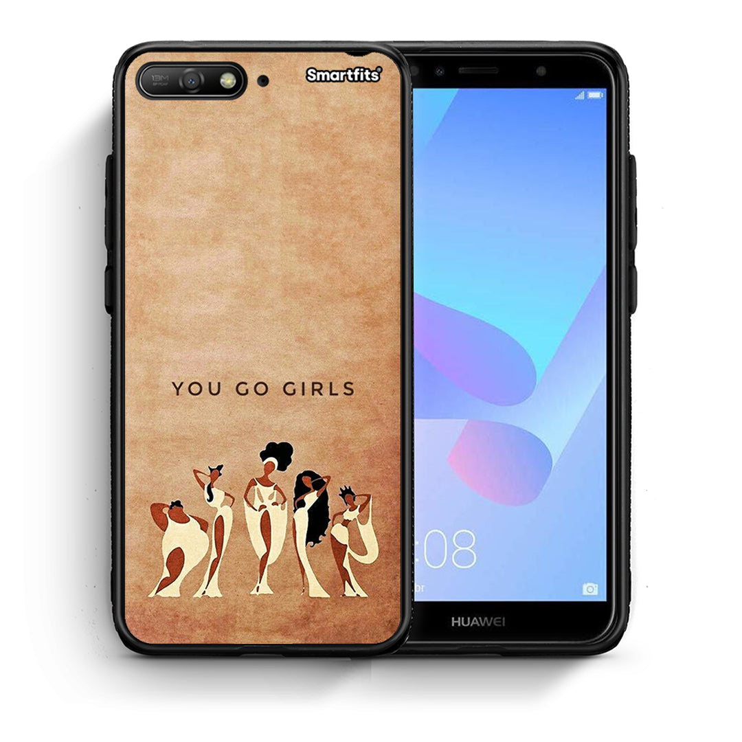 Θήκη Huawei Y6 2018 You Go Girl από τη Smartfits με σχέδιο στο πίσω μέρος και μαύρο περίβλημα | Huawei Y6 2018 You Go Girl case with colorful back and black bezels