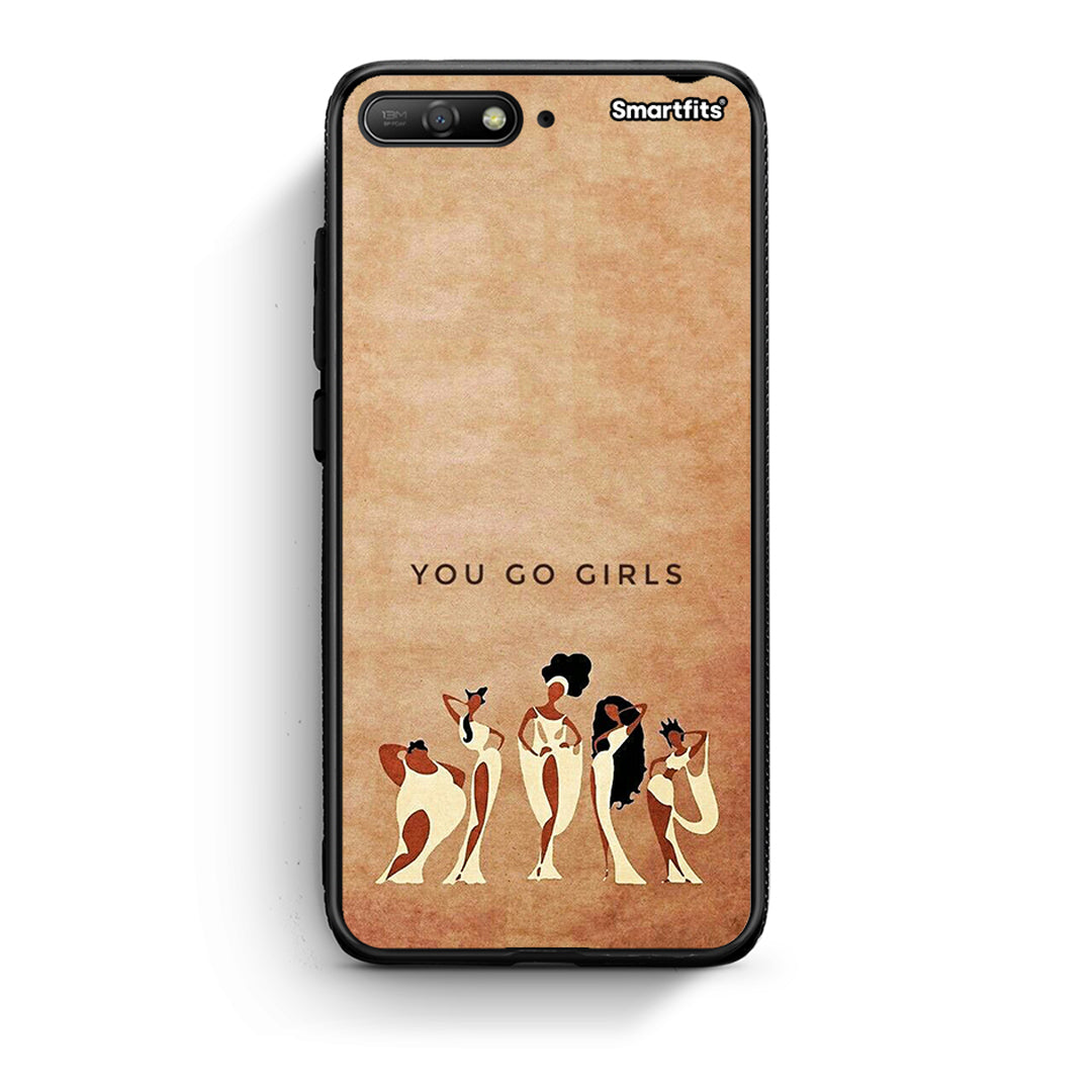 Huawei Y6 2018 You Go Girl θήκη από τη Smartfits με σχέδιο στο πίσω μέρος και μαύρο περίβλημα | Smartphone case with colorful back and black bezels by Smartfits