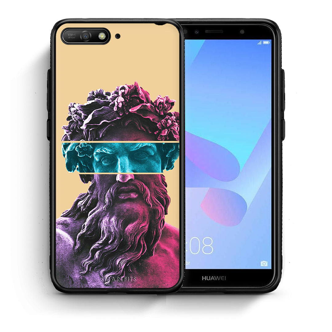 Θήκη Αγίου Βαλεντίνου Huawei Y6 2018 Zeus Art από τη Smartfits με σχέδιο στο πίσω μέρος και μαύρο περίβλημα | Huawei Y6 2018 Zeus Art case with colorful back and black bezels