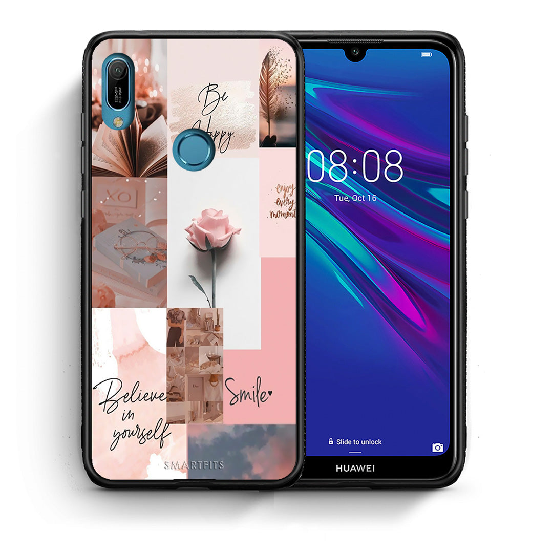Θήκη Huawei Y6 2019 Aesthetic Collage από τη Smartfits με σχέδιο στο πίσω μέρος και μαύρο περίβλημα | Huawei Y6 2019 Aesthetic Collage case with colorful back and black bezels