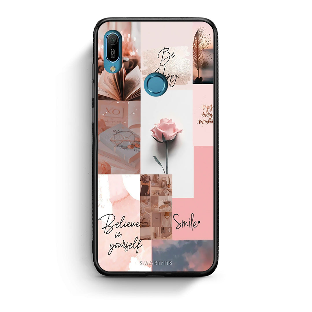 Huawei Y6 2019 Aesthetic Collage θήκη από τη Smartfits με σχέδιο στο πίσω μέρος και μαύρο περίβλημα | Smartphone case with colorful back and black bezels by Smartfits