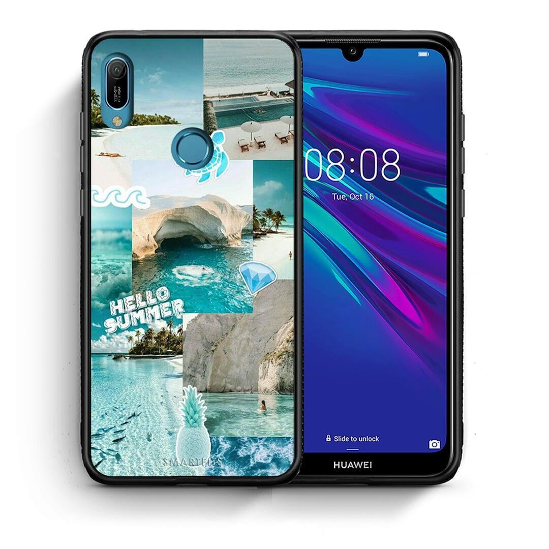 Θήκη Huawei Y6 2019 Aesthetic Summer από τη Smartfits με σχέδιο στο πίσω μέρος και μαύρο περίβλημα | Huawei Y6 2019 Aesthetic Summer case with colorful back and black bezels